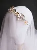 Tiara da sposa floreale in oro chiaro fatta a mano in cristallo da sposa corona di vite moda donna copricapo gioielli per capelli della sposa