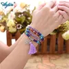 Ayliss 1pc Est 6mm Naturale 7 Chakra Guarigione Cristallo Gemma Pietra Preghiera Buddista 108 Perline Tibetano Mala Bracciale Collana Nappa Perline, Filo