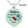 Sisters Are Joined Heart To Necklace, Sisters, Friends Glass Pendant Friendship Gift Women Necklace Christmas Gifts Chains
