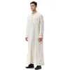 Etnik giyim Fas Türkiye Müslüman İslam Erkekler Thobe Baskı Fermuar Kimono Uzun Robe Suudi Giyim Abaya Kaftan İslam Dubai Arap Soyunma