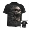 Mens Graphic Digital Pattern T Shirt 3D Gothic Culture Skulls Printing Tops Hip Hop Streetwear Clothes Wholesale Womens T-shirt