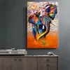 Straatkunst Graffiti Canvas Schilderijen Afrikaanse Kleur Olifant Animal Pictures Wall Art Posters and Prints voor Woonkamer Decor