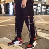 Мужчины бедра грузовые брюки уличные спортивные штаны 2021 осень зима тактические карманы ленты Harajuku Joggers Trans Truse