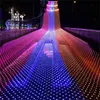 LED Curtain Red Malha Fairy String Luz Christmas UE 220V Party Casamento Ano Novo Garland Decoração de Jardim ao ar livre