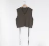 solid loose sleeveless sweater spring autumn Women's vest fashionable knitted v neck joker wool 210423