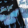 Niebieski Blue Butterfly Hip Hop Streetwear T Shirt Men Casual Cotton Harajuku Krótki Rękaw Ops Oversized Mens 210629