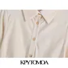 KPYTOMOA Women 2021 Fashion Soft Touch Pleated Midi Shirt Dress Vintage Long Sleeve Button-up Female Dresses Vestidos Mujer G1214