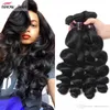 Ishow Peruvian Virgin Hair Extensions Loose Curl Wave 4PCS Brazilian Weave Bundles