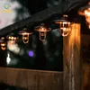 Guirnalda de luces de hierro forjado marroquí con energía Solar, luz LED de hadas para exteriores, jardín, patio, arte, iluminación de paisaje, fiesta, decoración de boda