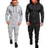 Yeni Eşofman Sonbahar Kış Camou Hoodies Rahat Ter Suits İpli Kazak Kıyafet Spor Erkekler 2 Parça Set Artı Boyutu Y0831