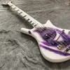 Super Rare 4 Strings Prince Symbol One Eye White Electric Bass Guitar Hand Word Paint 26 Frets Black Block Inlay1136234