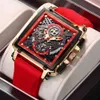 LIGE Top Marke Quadratische Uhren für Herren Uhr Quarz Casual Mode Luxus Sport Wasserdicht Chronograph Reloj Hombre + Box 210517