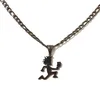 (estilo niño) Colgante de acero inoxidable Jugallo Hatchetman Hatchet Man Charms MINI Collar pequeño de 1 '' de alto Joyería ICP Plata / Oro / negro Cadena NK de 4 mm y 24 pulgadas