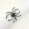 Guld Svart Spider Shaped Servetter Spännen för 2021 Halloween Party Decoration Hotell Matbord Servett Ringar Porslin Tillbehör