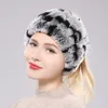 Rex Rabbit Fur Ring Scarves Warm Soft Women Genuine Headbands Scarf Handmade Knitted Scarfs