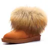Botas de tobillo de invierno para mujer de invierno zapatos de cuñas de piel de zorro de invierno en botas femeninas de estilo australiano. XDX-072