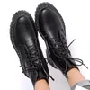 Dames Laarzen Platform Schoenen Triple Black Womens Cool Motorcycle Boot Lederen Schoentrainers Sport Sneakers Maat 35-40 02