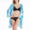 Beach Cover up Cotton Leaves Print Swimwear Robe de Plage Sarong Poncho wear Coverups Saida Praia #Q359 210420