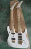 Rare White Kramer RS 6 Stings + 6 String Double Neck Chitarra elettrica Floyd Rose Tremolo Bridge Locking Nut, Star Inlay, Gold hardware