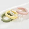 2021 Färgglada transparenta akrylrunda geometriska ringhartssköldpadda ringar för kvinnor tjejer smycken
