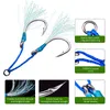 Fishing Hooks PROBEROS 1Pack Jig 1/0-3/0-5/0-7/0-9/0-11/0-13/0# Heavy Duty Assist Double Twin Slow Feather Fishhooks