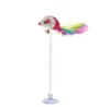 Funny swing spring Mice with Suction cup Furry cat colorful Feather Tails Mouse Toy for Cats Small Cute Pet Toys SN5512