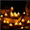 Свечи Décor Home Садовничать огни Превосходные Утиливные Tealights Tealights Light Light Небольшая электрическая поддельная чайная свеча Реалистичные для свадьбы T