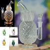 8 inch waterpijpgroen donkergroene duidelijke veelkleurige roze amber pinapple vorm DAB rigs roken glas water bong 14.4mm kom