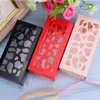 Pastry Hollow Out Storage Paper Box Solid Color Gift Package Rectangle Boxes Macaron Cake Chocolate Case Kitchen Home Supplies BH5223 WLY