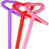 İçme Pipetleri Esnek Parti Tek Kullanımlık Plastik - Çeşitli Renkler 100 PCS Saman çubuk aksesuarları