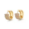 Kvinnor Stud Örhängen Kristall Tre Row Diamond Classic Platinum Zircon Clip Gold Silver Plated