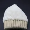 Winter Pompon Mützen Kappe Frauen Echte Waschbär Pelz Hut Dick Gestrickte Fleece Liner Caps Warme Russische Hüte Beanie/schädel Oliv22