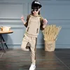 Kids Hoodies Sätter Barn Tracksuit Toppar Byxor Patchwork Långärmad Coat Trousers Set Casual Blouse Outfits Kläder 2PCS CGYA135