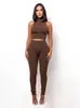 Zweiteilige Damen-Hose, Simenual, gerippt, sportlich, Workout-Loungewear-Sets, ärmelloses Tanktop und Outfits, figurbetont, einfaches Basic-Kombi-Set