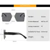 Sunglasses Trend Frameless Color Square Personality Retro Gorgeous Fashion Driver For Adult, Men, Women