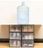 Vergrößerter transparenter Schuhkarton faltbarer Speicherplastik Clear Home Organizer Stapelbares Display überlagerte Kombinationschuhe Behälter Schrankkisten JY0531