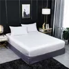 Fitted Sheet Natural Mulberry Silk Elastic Band Bed Sheet Luxury Solid Color Double Queen Size Real Silk Mattress Cover 210626