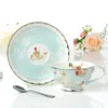 Tasse à café au lait de Style européen, ensemble de soucoupes à thé en porcelaine, motif cadeau de mariage, tasse en céramique, verres en porcelaine, tasses à thé de l'après-midi