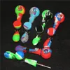 4 in 1 Smoking Pipes Silicone nectar kit with 14mm joint titanium nail and dabber tool mini glass water pipe oil rig