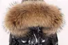 Oftbuy Vinterjacka Kvinnor Real Fur Coat Natural Raccoon Collar Long Parka Duck Down Jacket Vattentät Streetwear Märke 211220