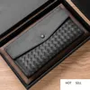 Men's Leather Large Capacity Long Multi-Functional Wallet Top Cowhide Hand-Woven Mobile Phone Bag