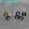 hookahs 14&18mm 2 in 1 Smoking Heady Glass Bowl Male Joint For Bubbler Bongs Ash Catcher Bong Water Pipe dabber tools