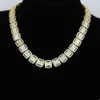 5A CZ paved Baguette Tennis Chain choker cluster necklace iced out bling hop link chain necklace wholesale jewelry X0509