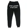 Mäns Kvinnors Jogger Sweatpants Sluta titta på min Dick Hip Hop Printed High Waist Pants Streetwear