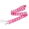 10st / lot j2836 Rolig tecknad Rosa Mushroom Lanyard Nyckelringar Tillbehör för mobiltelefon USB ID Badge Holder Key Strap Lanyard