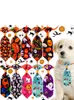 Hundkläder Halloween Hundar Bow Slipsar Justerbar Krage Pumpa Skalle Pet Neckties Grooming Supplies Funny Cat Tillbehör phjk2109