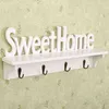 Sweet Home Wall Mounted Rack Door Hanger Hook Storage for Coat Hat Clothes Key White 211102167h