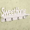 Sweet Home Wall Mounted Rack Door Hanger Hook Storage for Coat Hat Clothes Key White 211102238Y