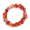 Natural Agate Stone Bracelets Bangles Fashion Men Beaded Strands Irregular Shape Gravel Women Colorful Beads Elastic Bracelet Jewelry Gifts