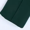 Damskie Spodnie Moda Wysoka Talia Butelka Zielony Luźny Długi garnitur Casual Kobiet Szerokie spodnie nogi 211124